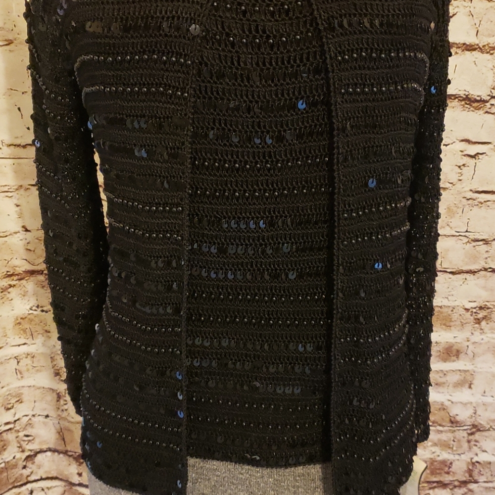 NWT Black Beaded/Sequin Cardigan and Tank … - Picture 2 of 9